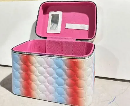 Multi-Color Makeup Bag Cosmetic Box and Jewelry Bridal Box Vanity Beauty Case Organizer for Wedding Makeup and Bride (Set of 3,)