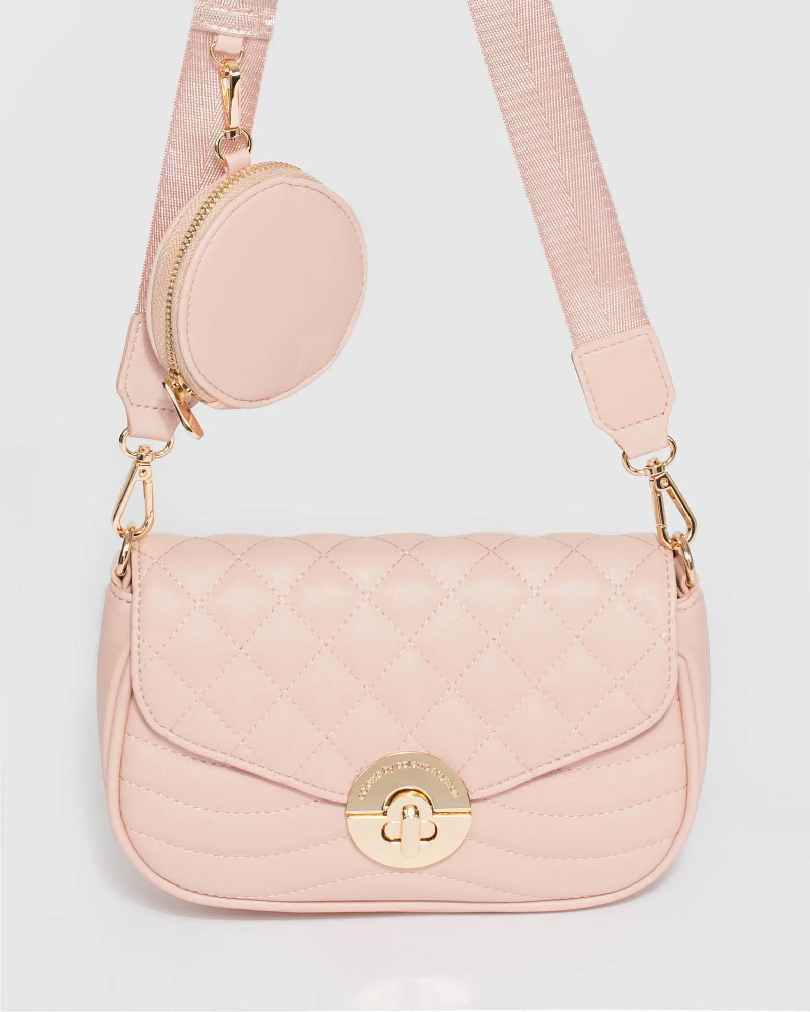 Pink Adwowa Quilted Crossbody Bag