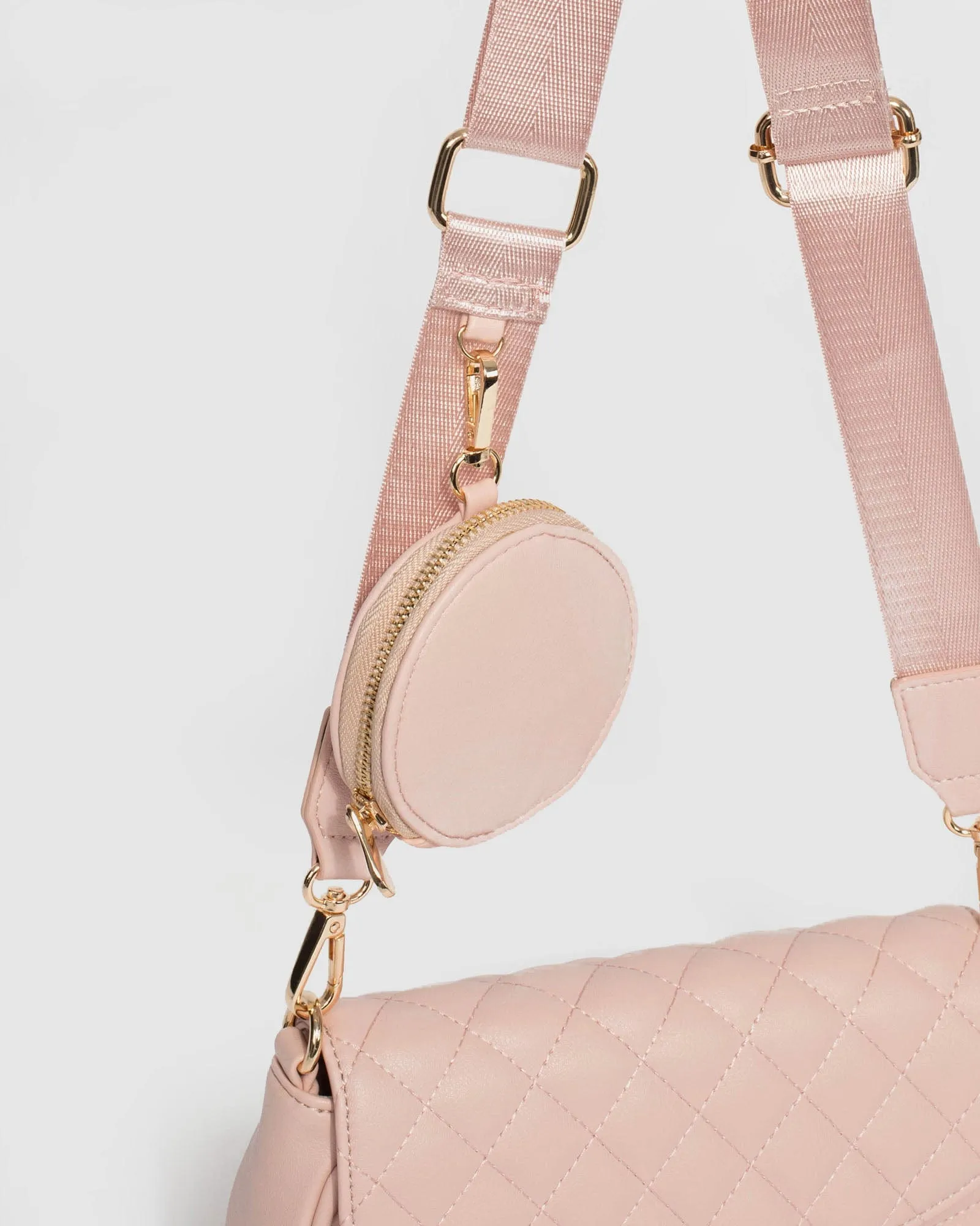Pink Adwowa Quilted Crossbody Bag