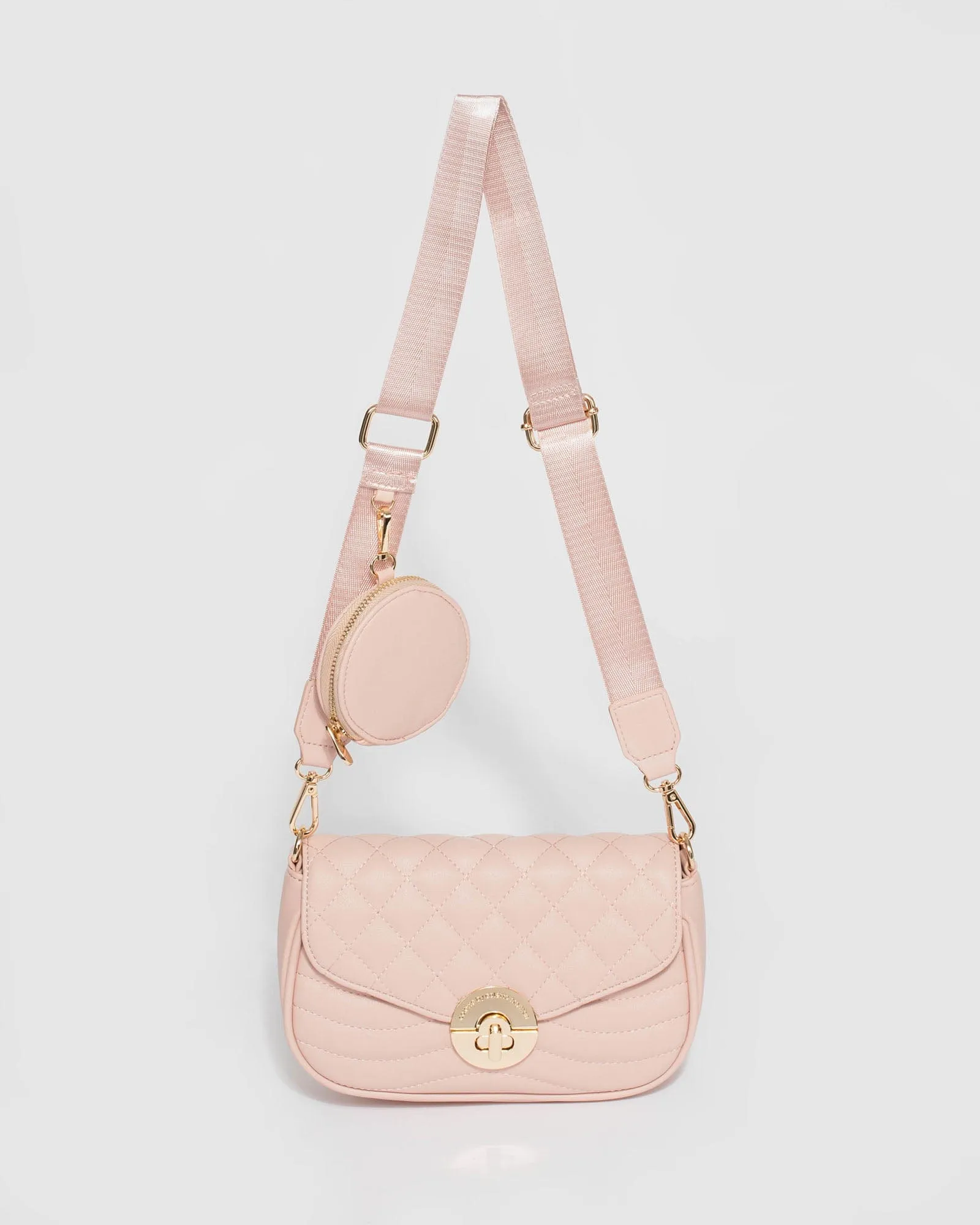 Pink Adwowa Quilted Crossbody Bag