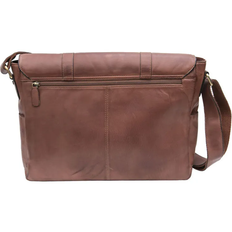 Prime Hide Ridgeback Luxury Brown Leather Large Messenger Bag