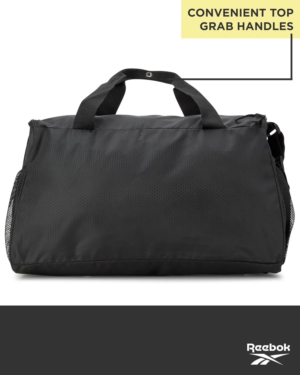 Reebok Duffle Bag - Carry On Gym Bag for Workout and Travel Duffel Bags - Small Size Overnight Bags for Women and Men, Size Small, Aleph Black