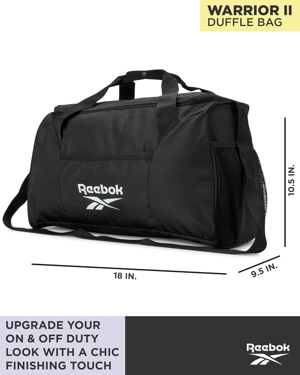Reebok Duffle Bag - Carry On Gym Bag for Workout and Travel Duffel Bags - Small Size Overnight Bags for Women and Men, Size Small, Aleph Black