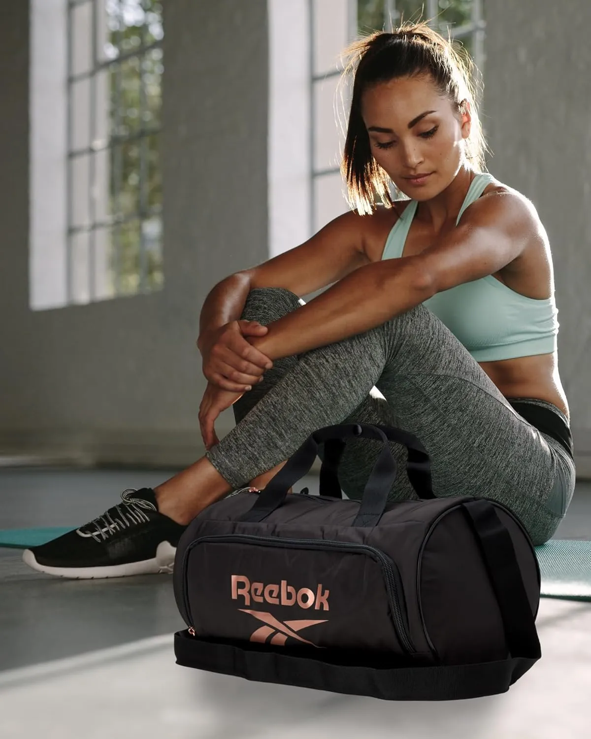 Reebok Duffle Bag - Carry On Gym Bag for Workout and Travel Duffel Bags - Small Size Overnight Bags for Women and Men, Size Small, Easton Black