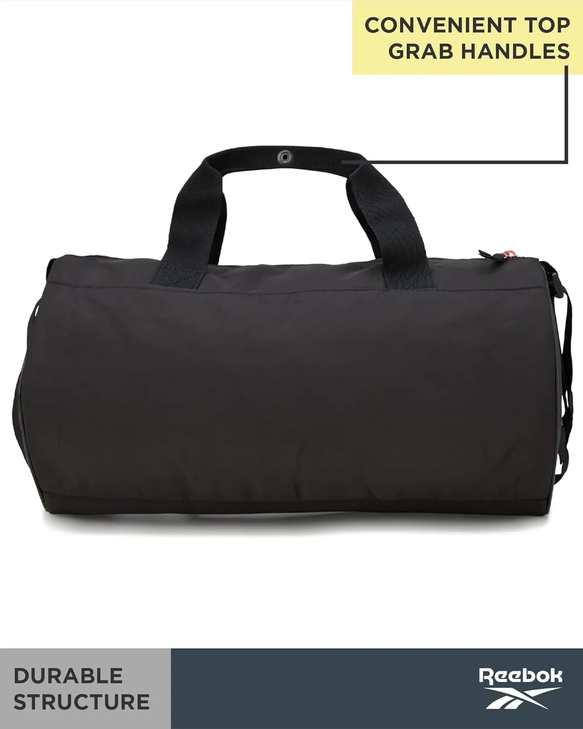 Reebok Duffle Bag - Carry On Gym Bag for Workout and Travel Duffel Bags - Small Size Overnight Bags for Women and Men, Size Small, Easton Black