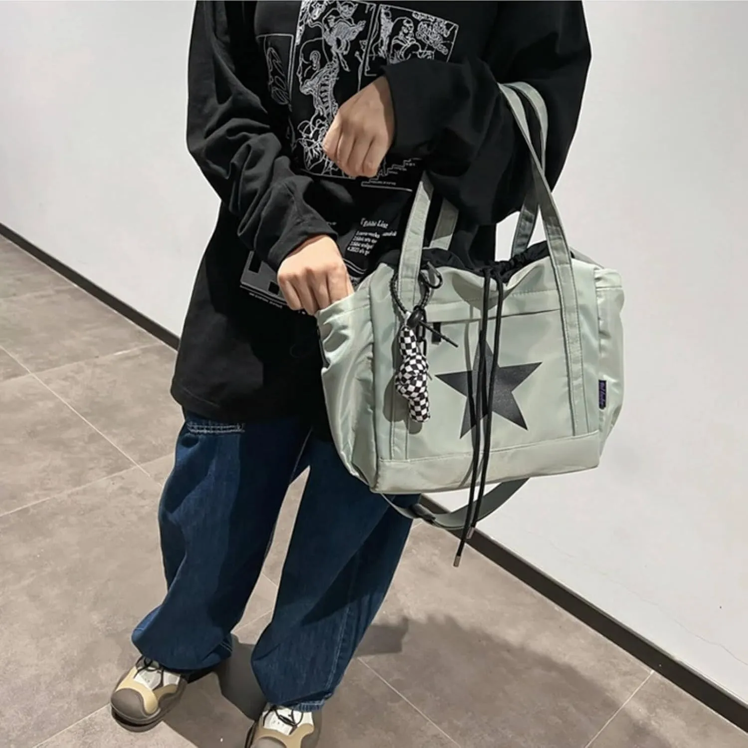 Star Messenger Bag, Vintage Star Tote Bag Y2K, Cute Aesthetic Crossbody Bag For Women, Fashion Shoulder Bag For Travel Bags