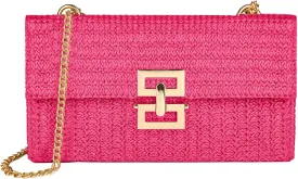 Straw Chain Clutch Purses for Women Ladies Woven Envelope Handbag Shoulder Crossbody Beach Bag