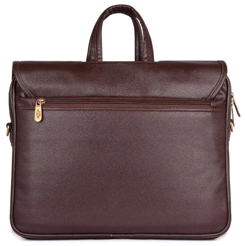 Synthetic Leather Laptop Bag - Ideal for Professionals | 15.6 Inch | Chocolate
