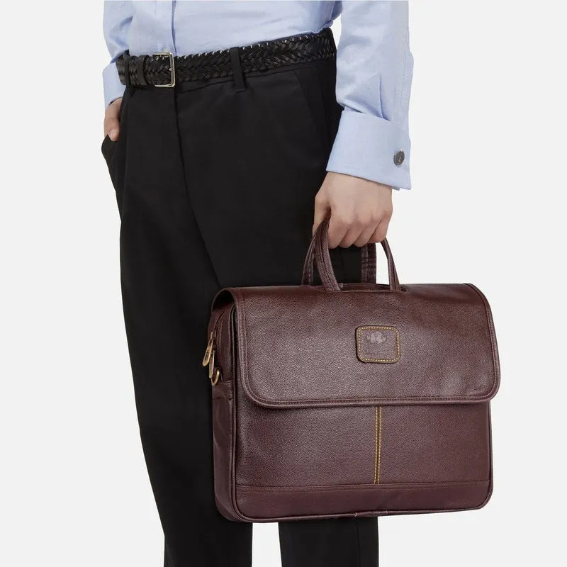 Synthetic Leather Laptop Bag - Ideal for Professionals | 15.6 Inch | Chocolate