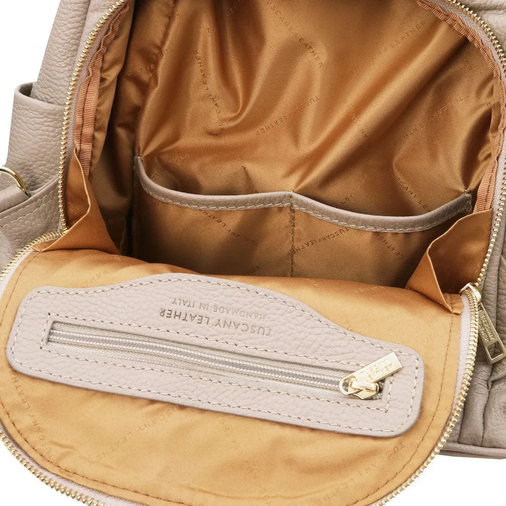 TL Bag - Soft leather backpack - convertible 2-in-1 backpack shoulder bag | TL142138
