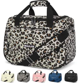 Underseat Carry On Luggage Lightweight Travel Tote Weekender Bag Overnight Duffle Bag for Travel, Travel Essentials Personal Item Travel Bag for Women and Men,Leopard-16Inch