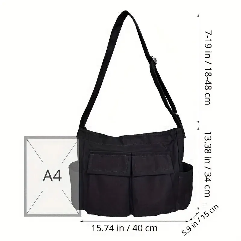 Vintage-Inspired Canvas Tote Bag for Women – Casual Shoulder Messenger Purse