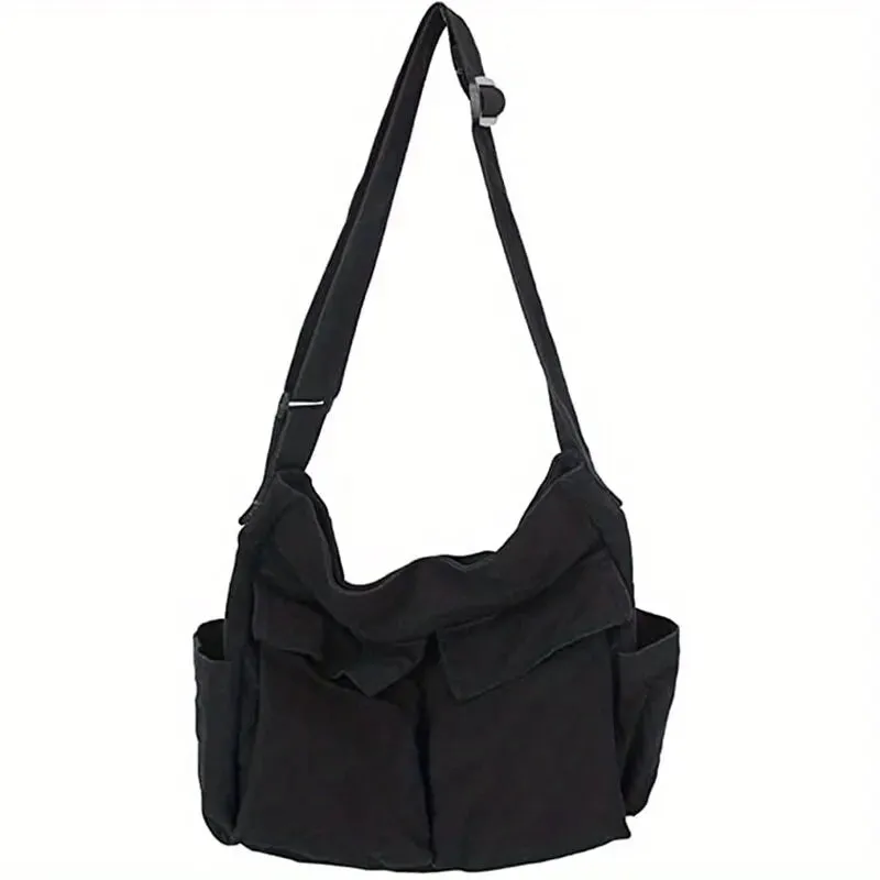 Vintage-Inspired Canvas Tote Bag for Women – Casual Shoulder Messenger Purse