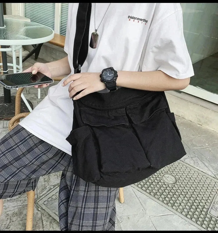 Vintage-Inspired Canvas Tote Bag for Women – Casual Shoulder Messenger Purse