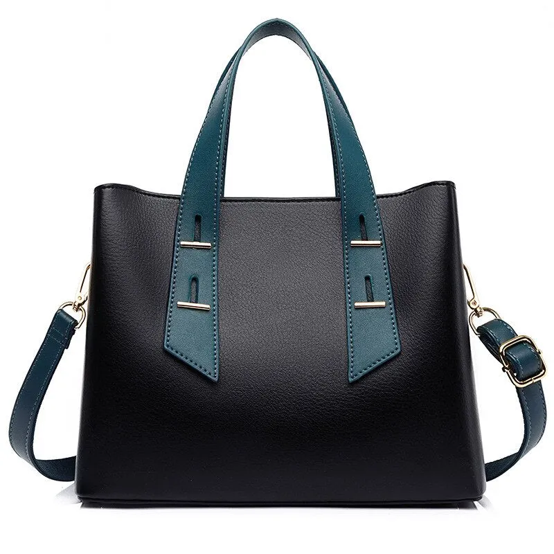 Vvsha Ladies Bags New Style Temperament Handbags Black Texture Atmosphere Commute Simple Shoulder Messenger Crossbody Bag Wholesale