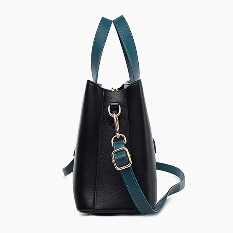 Vvsha Ladies Bags New Style Temperament Handbags Black Texture Atmosphere Commute Simple Shoulder Messenger Crossbody Bag Wholesale